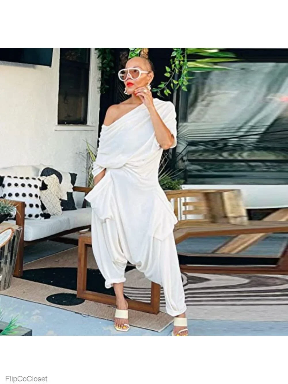 Women's Off Shoulder Harem Jumpsuit Casual Solid Summer One Piece Playsuit